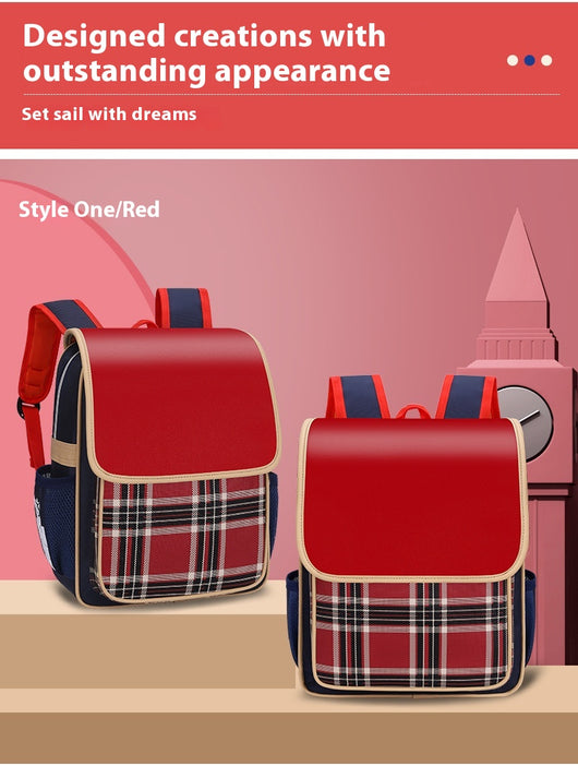 Mochila Escolar Impermeable con Descompresión Estilo Británico para Preescolar - Image 11