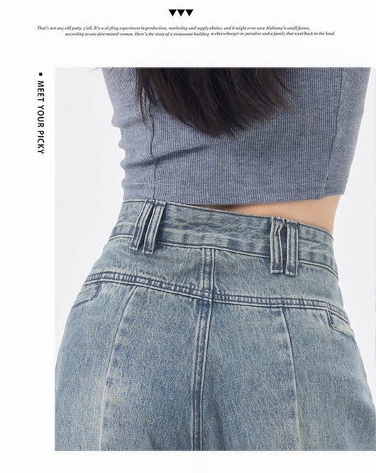 Jeans Rectos Anchos con Pliegues Elegantes de Corte Suelto para Mujer - Image 29