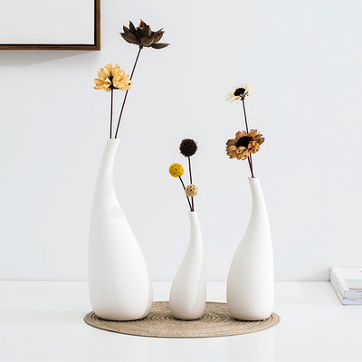 Florero Minimalista de Cerámica Blanca con Diseño Gota de Agua - Image 8