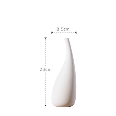Florero Minimalista de Cerámica Blanca con Diseño Gota de Agua - Image 9