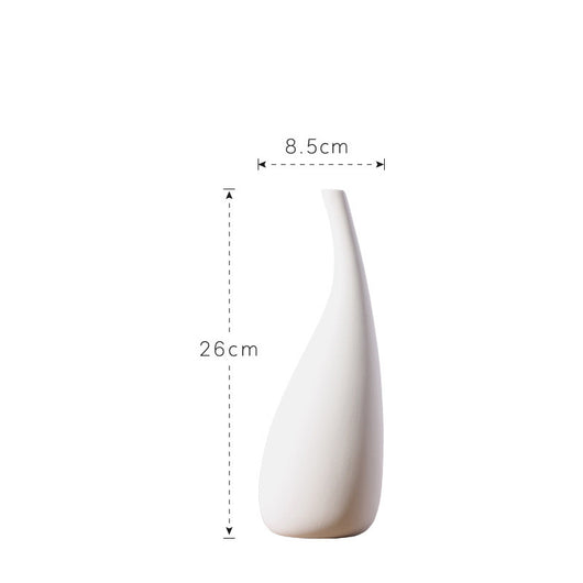 Florero Minimalista de Cerámica Blanca con Diseño Gota de Agua - Image 9