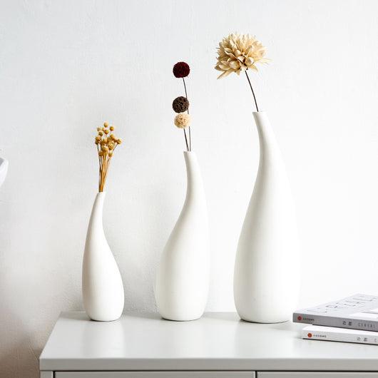 Florero Minimalista de Cerámica Blanca con Diseño Gota de Agua - Image 11