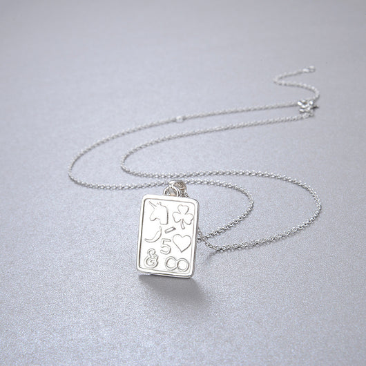 Collar de Plata S925 con Dije Cuadrado Inspirado en Cuentos de Hadas Retro - Image 16
