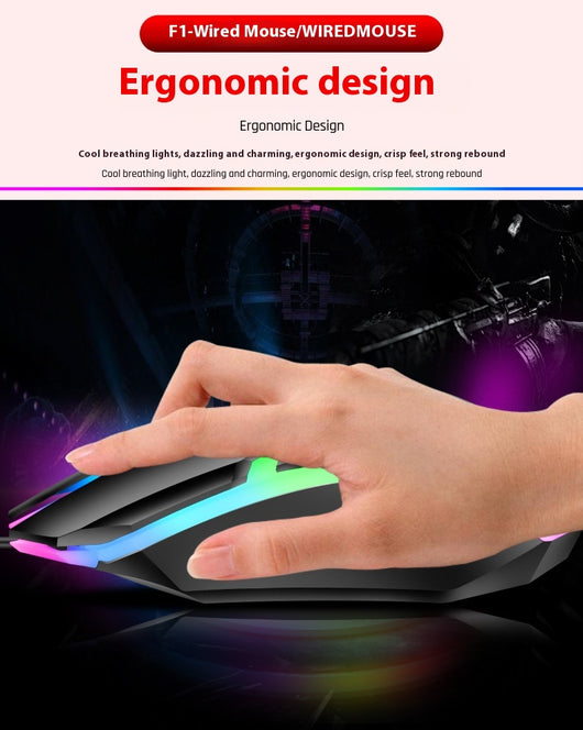 Ratón Gaming Luminoso USB con Cable para PC y Laptop - Image 26