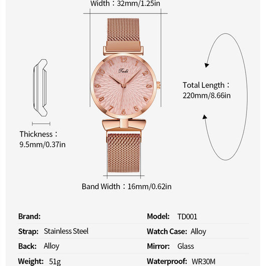 Reloj de Cuarzo para Mujer con Pulsera Elegante - Image 11