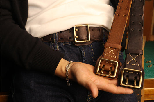 Cinturón de Cuero Genuino Cosido a Mano - Hipoalergénico para Hombre - Image 19