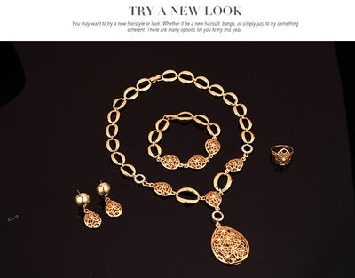 Conjunto de Joyas Elegante: Collar, Aretes, Pulsera y Anillo - Image 8