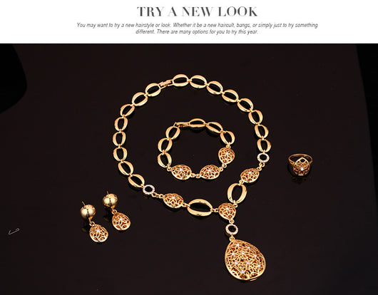 Conjunto de Joyas Elegante: Collar, Aretes, Pulsera y Anillo - Image 8