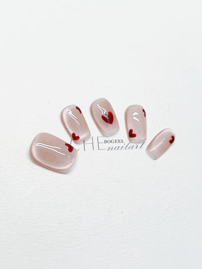 Uñas Postizas Cuadradas Blancas Cat Eye - Parches Adhesivos - Image 10