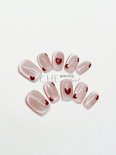 Uñas Postizas Cuadradas Blancas Cat Eye - Parches Adhesivos - Image 11