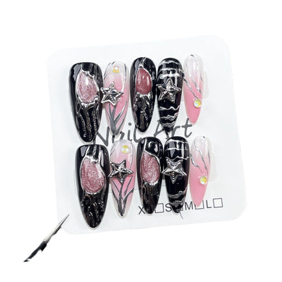 Uñas Adhesivas Premium con Diseño Personalidad - Stickers de Uñas Medianas Brillantes - Image 10