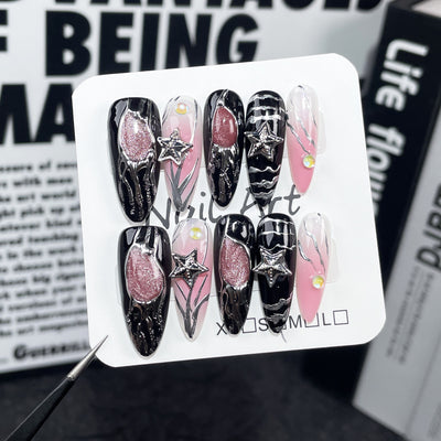 Uñas Adhesivas Premium con Diseño Personalidad - Stickers de Uñas Medianas Brillantes - Image 12