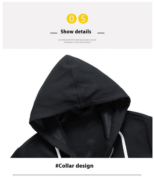 Sudadera Deportiva con Capucha Texturizada Waffle para Hombre - Image 36