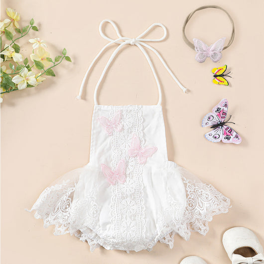 Vestido Princesa Niña con Encaje de Mariposas y Diadema - Image 25