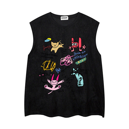 Camiseta Tipo Saco Hombre con Estampado Graffiti Pintado a Mano - Image 23