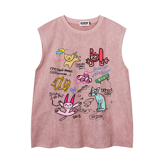 Camiseta Tipo Saco Hombre con Estampado Graffiti Pintado a Mano - Image 33