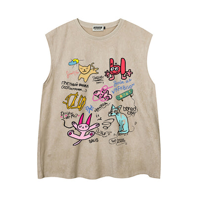 Camiseta Tipo Saco Hombre con Estampado Graffiti Pintado a Mano - Image 36