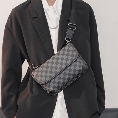 Bolso de Hombro Cuadros Piel Auténtica Estilo Urbano - Image 33
