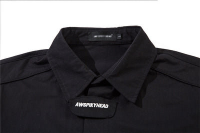 Camisa Suelta de Manga Corta para Hombre en Tono Oscuro - Image 25