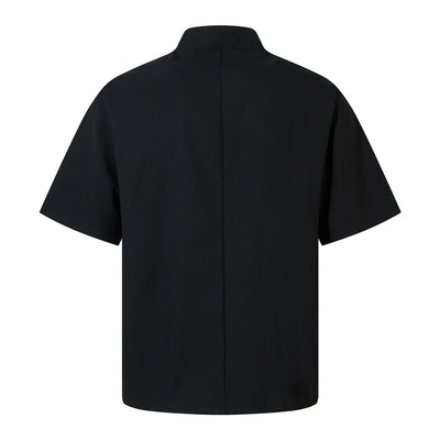 Camisa Casual de Cuello Mao Manga Corta para Hombre - Image 23