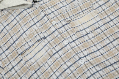 Camisa a Cuadros con Capucha Versátil para Hombre - Image 23