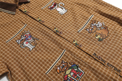 Playera Bordada con Gato de Dibujos Animados para Hombre - Image 20