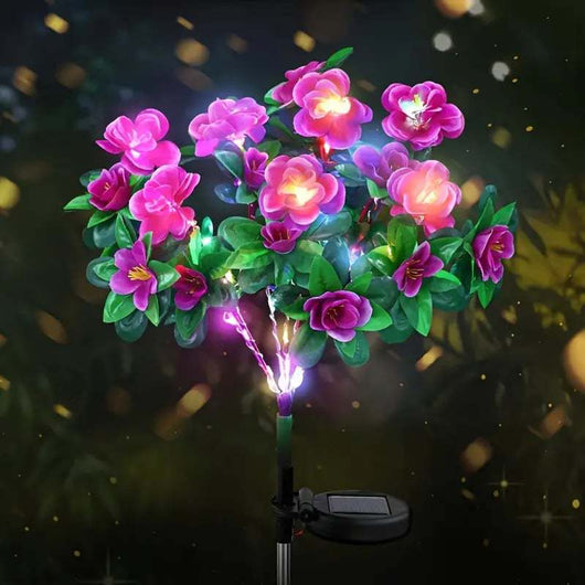 Linterna Solar Decorativa con Flores de Azalea Artificial - Image 14