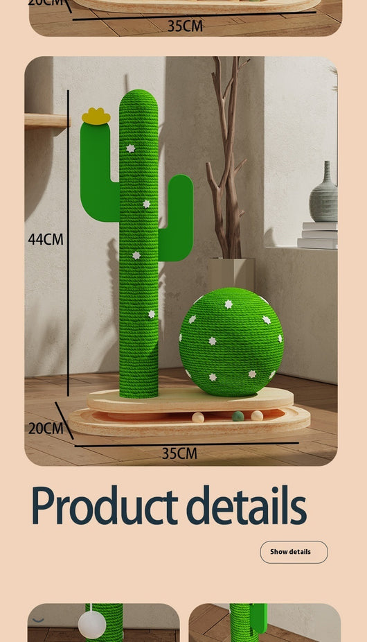 Torre de Juego para Gatos con Rueda Giratoria y Madera Maciza - Image 24