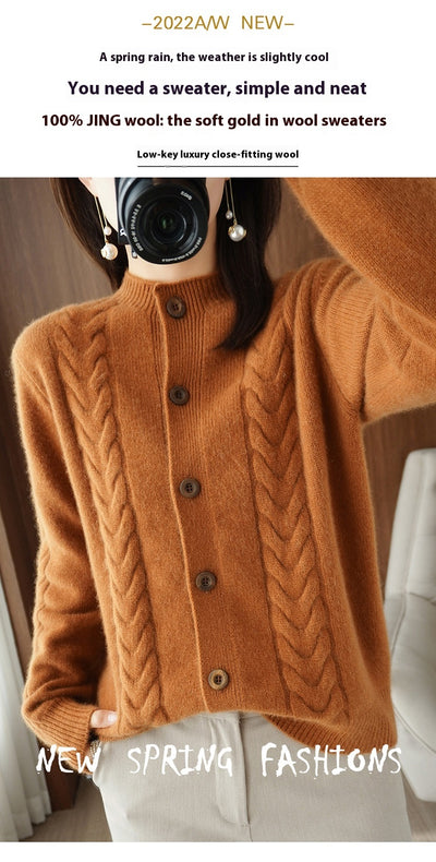 Cardigan Tejido Grueso con Solapa Suelta y Textura Retorcida - Image 23
