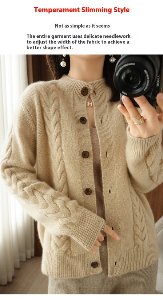 Cardigan Tejido Grueso con Solapa Suelta y Textura Retorcida - Image 27