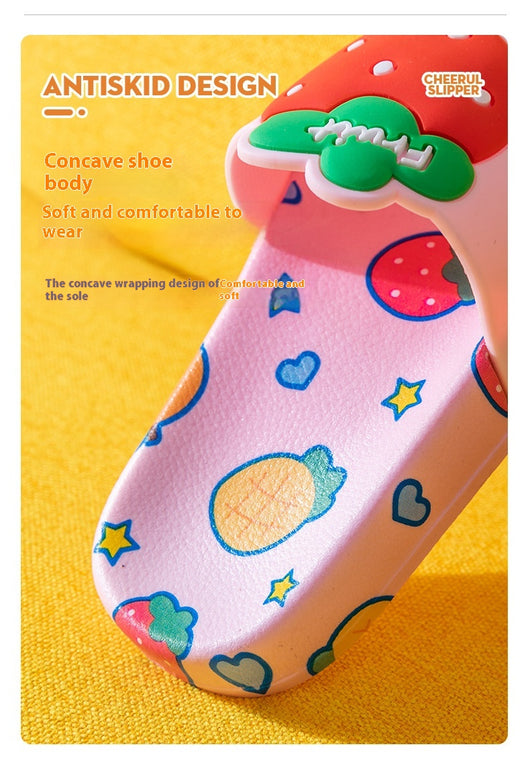 Pantuflas Infantiles de Fresa con Suela Antideslizante - Comodidad Suave para el Verano - Image 12