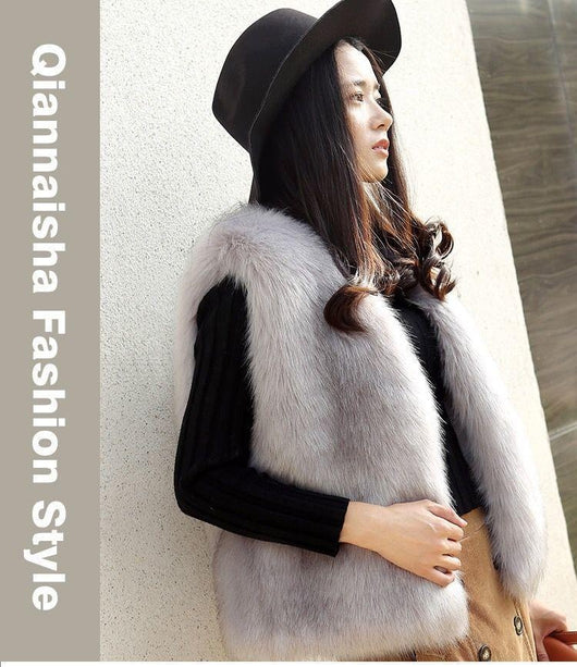 Chaleco de Lana Gruesa Estilo Visón Imitado - Conjunto Coordinado - Image 23