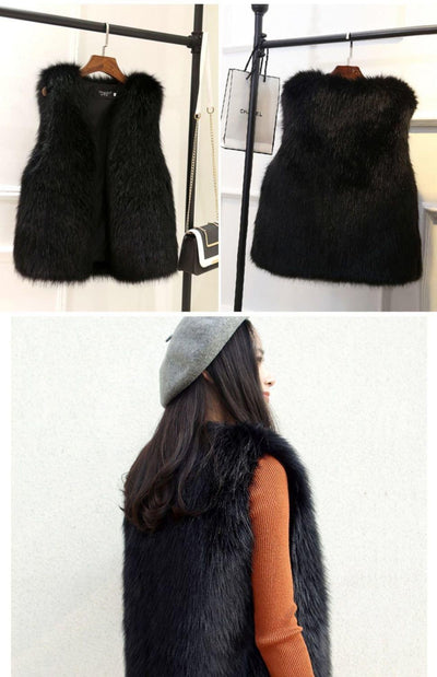 Chaleco de Lana Gruesa Estilo Visón Imitado - Conjunto Coordinado - Image 25