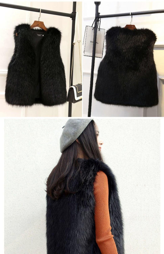 Chaleco de Lana Gruesa Estilo Visón Imitado - Conjunto Coordinado - Image 25