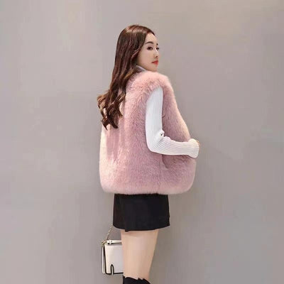 Chaleco de Lana Gruesa Estilo Visón Imitado - Conjunto Coordinado - Image 26