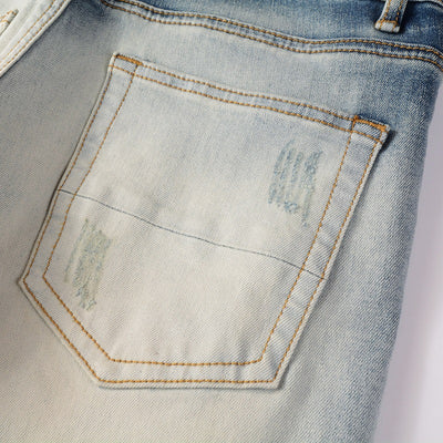 Pantalón Slim Fit Casual con Rotos y Parches Diamante para Hombre - Image 23