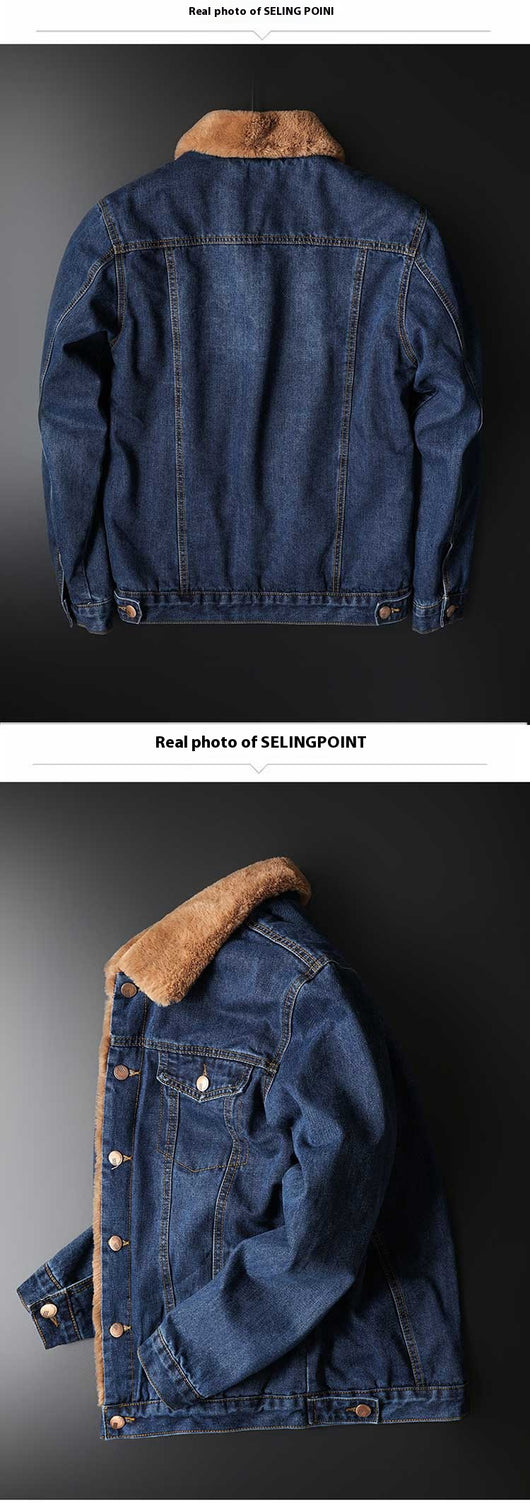 Chaqueta Denim Forrada en Fleece - Estilo Clásico para Otoño e Invierno - Image 9