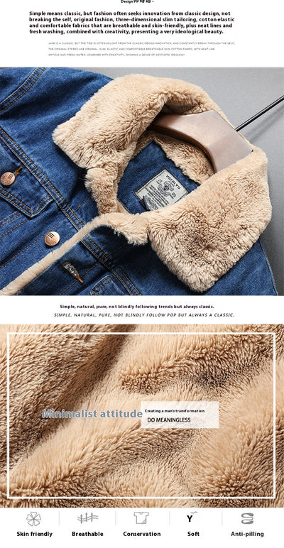 Chaqueta Denim Forrada en Fleece - Estilo Clásico para Otoño e Invierno - Image 10
