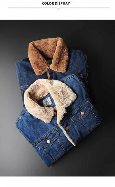 Chaqueta Denim Forrada en Fleece - Estilo Clásico para Otoño e Invierno - Image 13