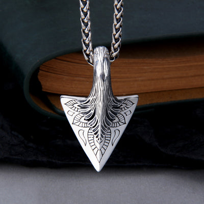 Dije Hacha Plata Esterlina con Cadena Quilla Vintage - Image 6