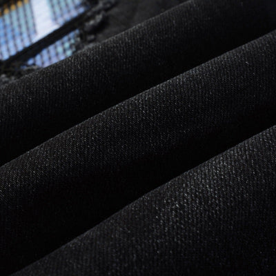 Jeans para Hombre con Parches de Letra Estilo Calle Americana - Image 12