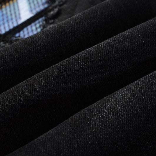 Jeans para Hombre con Parches de Letra Estilo Calle Americana - Image 12