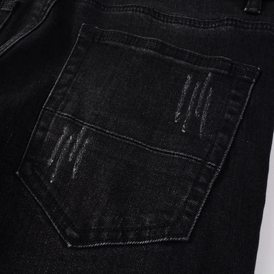 Jeans para Hombre con Parches de Letra Estilo Calle Americana - Image 14