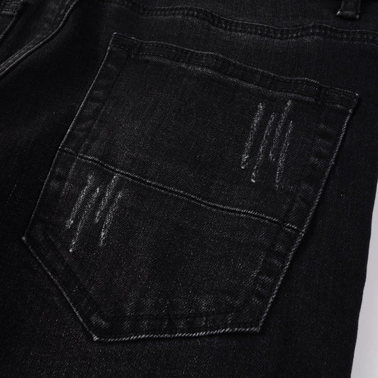 Jeans para Hombre con Parches de Letra Estilo Calle Americana - Image 14