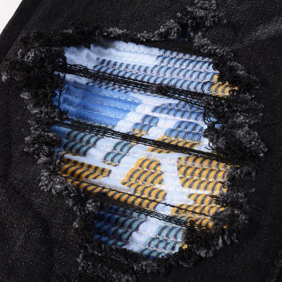 Jeans para Hombre con Parches de Letra Estilo Calle Americana - Image 16