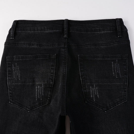 Jeans para Hombre con Parches de Letra Estilo Calle Americana - Image 18