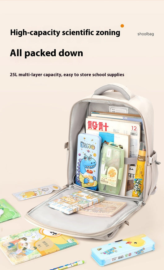 Mochila Escolar Niña Ergonómica Estilo Británico - Protección de Columna Vertebral - Image 44