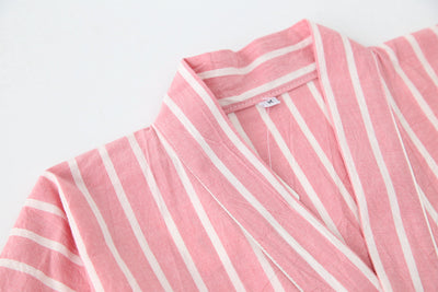 Pijama de Algodón Rayado para Pareja - Conjunto Kimono Japonés Cómodo - Image 28
