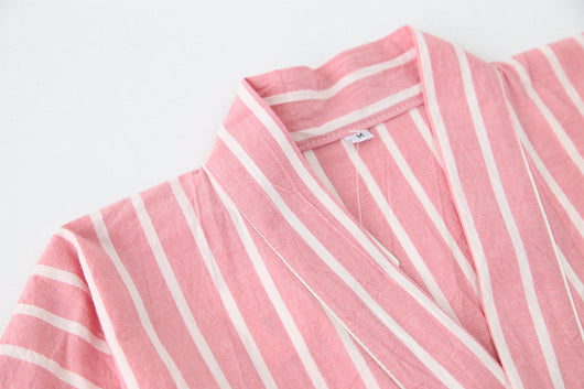 Pijama de Algodón Rayado para Pareja - Conjunto Kimono Japonés Cómodo - Image 28