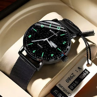 Cinturón Tecnológico de Acero Refinado con Calendario - Diseño Coreano Elegante Negro - Image 29